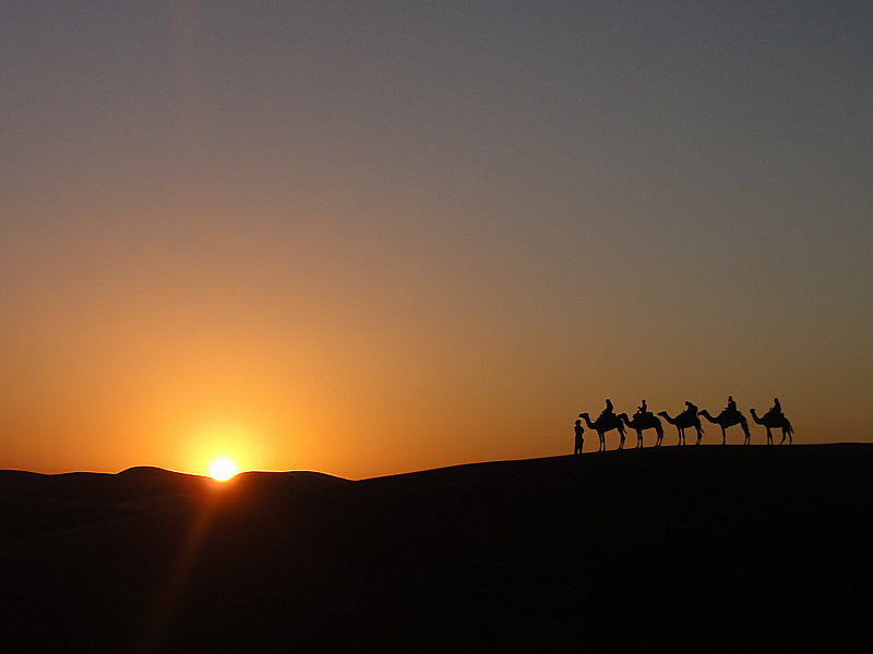 Travel Photo Roulette: Sunrise in the Sahara Desert, Morocco. Copyright by BreakawayBackpacker.com