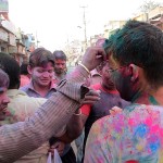 An intense Holi celebration in Mathura.