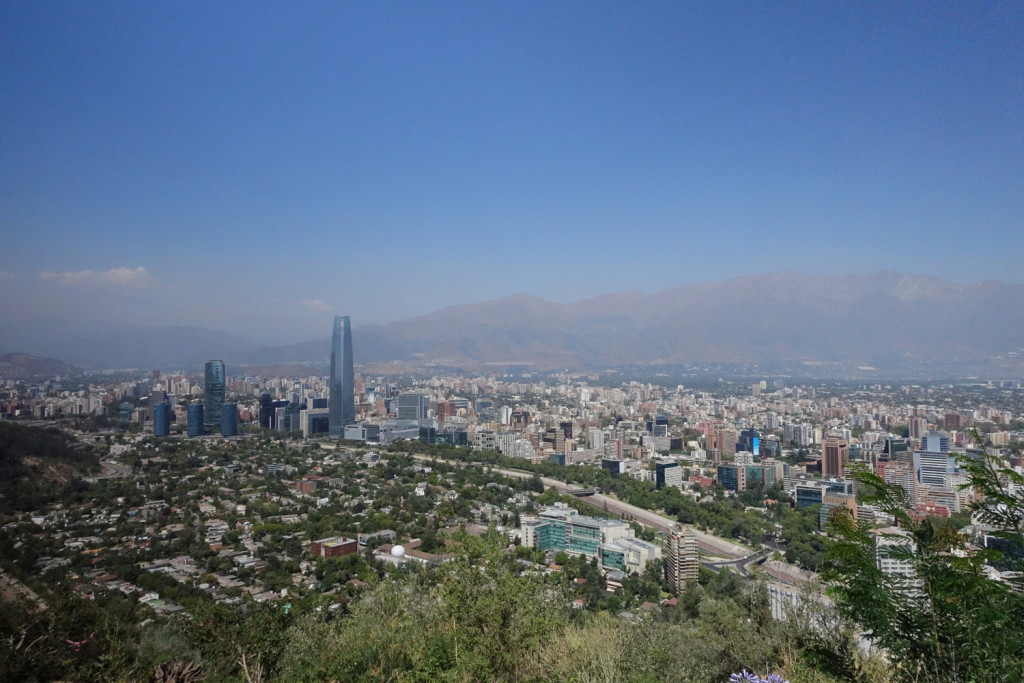 View of Santiago, Chile from San Cristobal Hill
